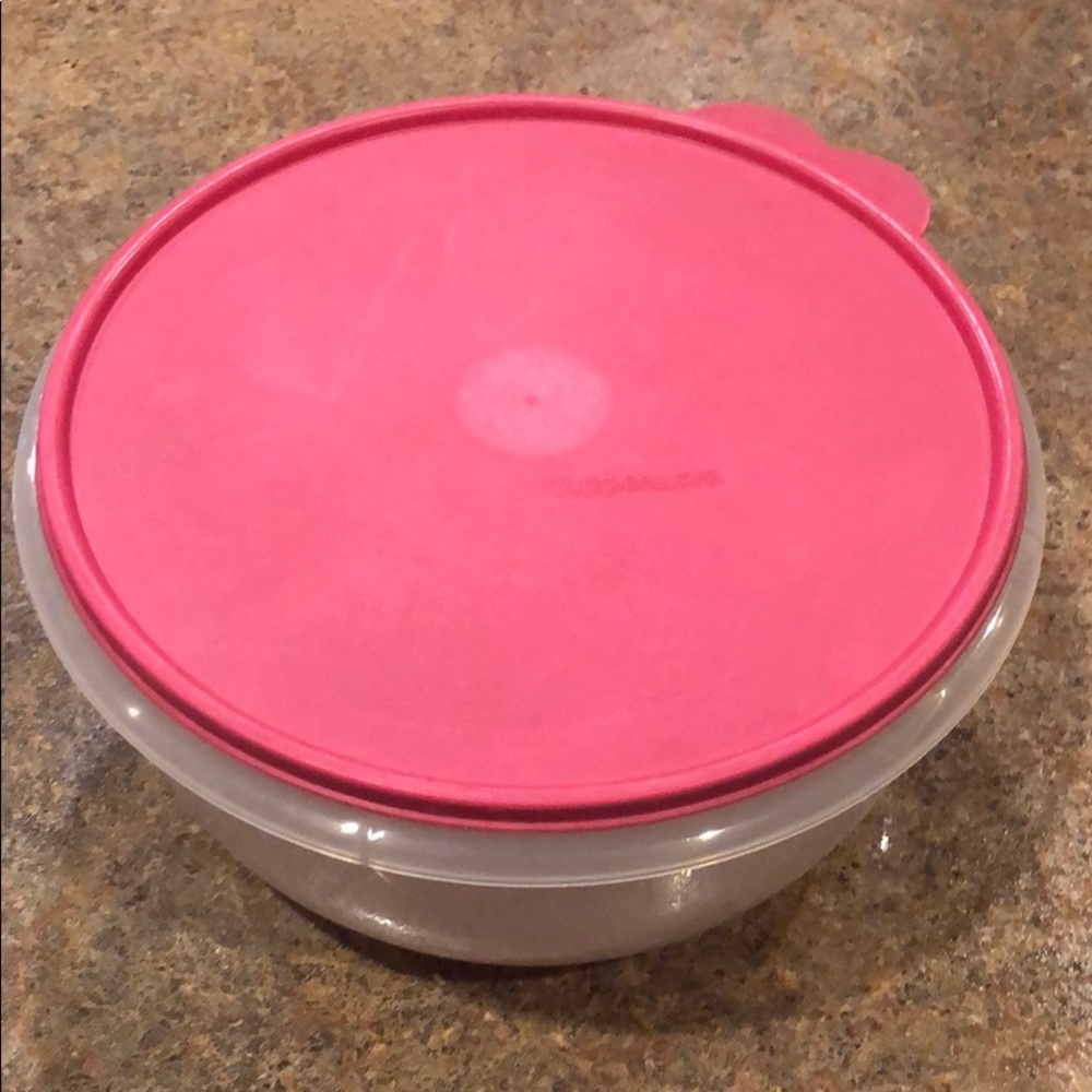 Vintage Tupperware 3 qt Bowl with Pink Lid